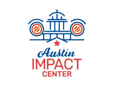 Austin Impact Center Logo austin brand branding building capital car line logo minimal texas typography