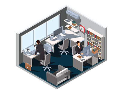 Isometric Office art business character concept design illustration illustrator infographics isometric manager office people vector work