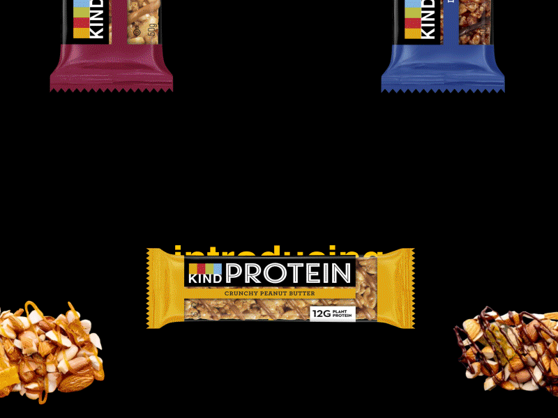 KIND Snacks Carousel animation announcement carousel design flat design icons interaction interface minimal scroll animation slider typography ui ux