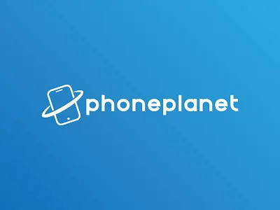 phoneplanet blue less is more logo phone planet simple