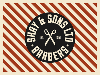 Shay & Sons Barbershop badge branding design flat graphic design graphic art icon illustrator logo retro type typography vector