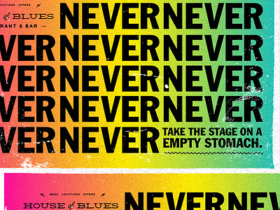 Never Poster color food frankiln gothic gradient grundge lighting music never poster texture vintage