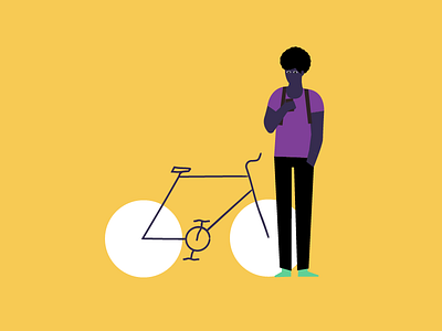 Bicycling Break adobe bicycle bicycling bike break character flat illustration man phone technology