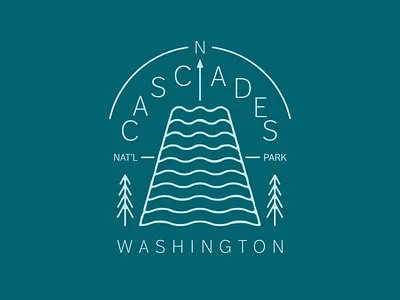 North Cascades Nat'l Park branding illustration national park north cascades