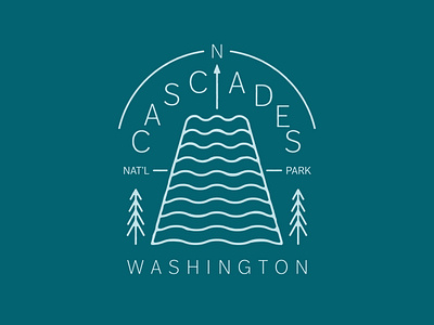 North Cascades Nat'l Park branding illustration national park north cascades