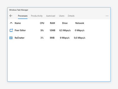 Task Manager as Universal Windows App design design app task task manager ui universal