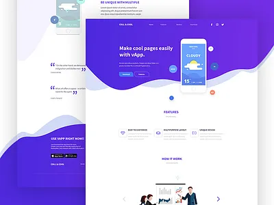 Coolcool Landing Page app illustration invites logo ui ux vector