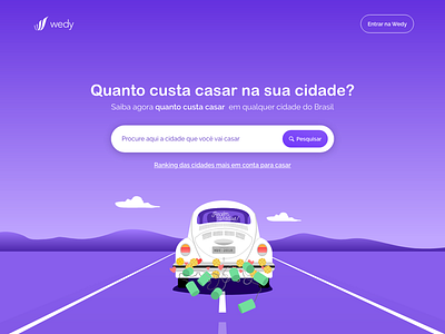 Average wedding cost Brazil abovethefold design illustration landing page purple site ui ui ux ux vector web