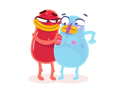 Pudy&wud art character comic design emotions illustration photoshop stickers