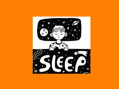 Sleep 9x9 bw decor etsy family home illustration kids mini print sleep wall