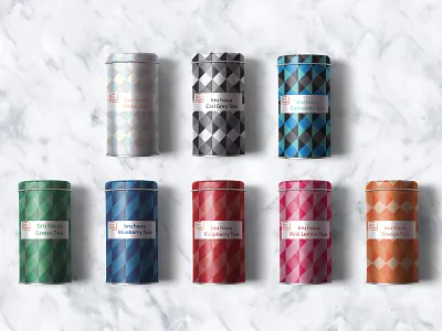 Bru Haus Tea Tins branding cafe design mockup packaging productdesign