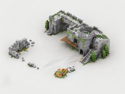 Welcome to Eichenwalde 3d design game art game design gaming illustration low poly maya overwatch ruins