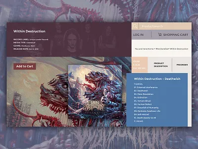 Merch online store music pre order ui ux design web website