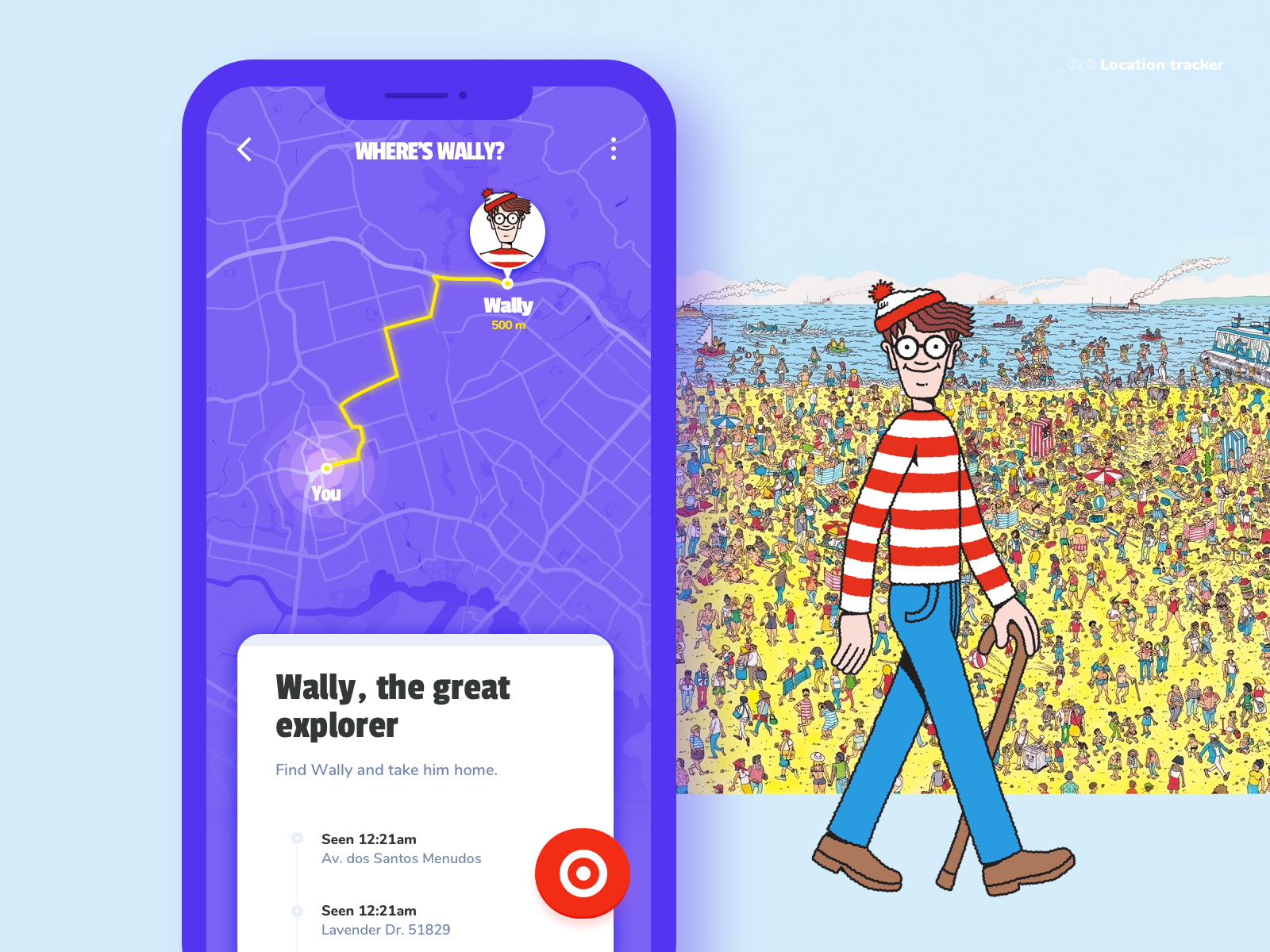 Example of Daily UI #020 - Location Tracker