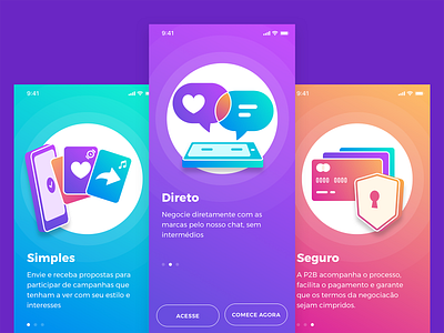 Onboarding Influencer App app brand color influencer marketing onboarding