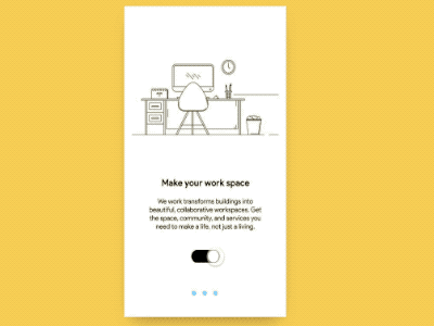 Workspace animation app black branding design experience flat icon illustration interface lettering logo minimal type typography ui user ux vector web