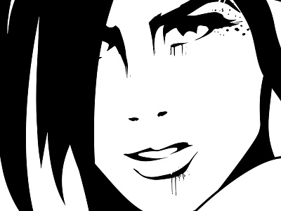 Ink black version black ink comic style ink portrait inkscape portrait retro ink