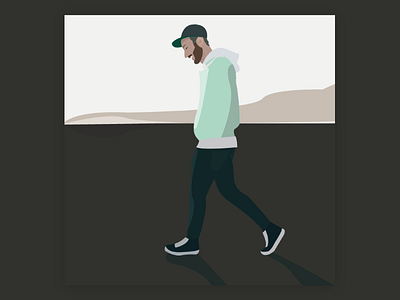 Smiling walk boy hat illustration man shapes smile street style vecotr walk