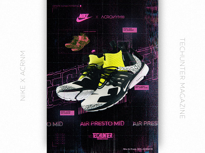 Nike x ACROИYM by TECHUNTER air presto mid glitch art nike nike air presto corp techunter yalilov ruslan yarucreator