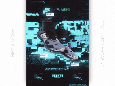 Nike x ACROИYM by TECHUNTER air presto mid glitch art nike nike air presto corp techunter yalilov ruslan yarucreator