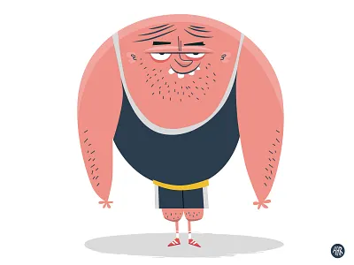Bodybuilding Vector Illustration adobeillustrator bodybuilding cartoon character characterdesign children comic confidence fitness gym happy illustration muscle pumpit retro sassy vector