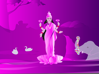 Goddess <3 goddess gorgeous illustration indian lakshmi woman