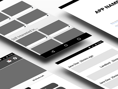 Accommodation Renting App Wireframes android app art design ui ux