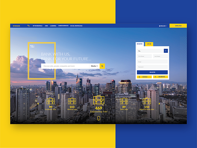 Workbank Landing blue brandidentity branding colorpalette employment portal ui uidesign ux uxdesign webdesign website yellow