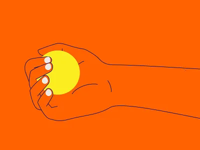 Hand Study 03 ball fingers flat hand hand drawn holding illustration line art minimal