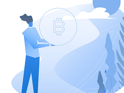 Blue Crypto Fella adobe app art behance bitcoin branding btc character color crypto currency design dribbble gradient illustration illustrator scetch ui ux vector