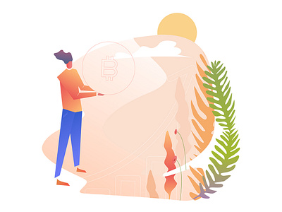 Sunny cryptofella adobe app art behance bitcoin branding btc character color crypto currency design dribbble gradient illustration illustrator scetch ui ux vector