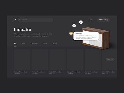 E-commerce Black theme design ecommerce landing page sketch ui