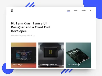 Front End Developer and UI Designer Portfolio design front end development modern personal portfolio portfolio ui design web design