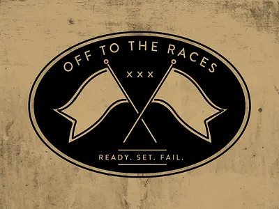 Ready Set Fail fail fast flag gold patch race race car racecar ready sarcasm sticker xxx