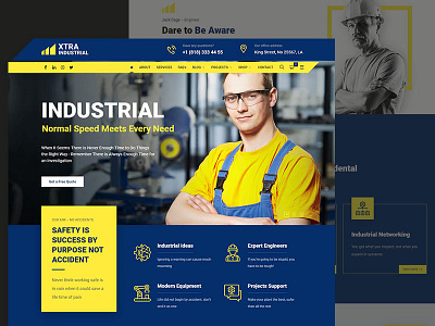 Industrial and Factory business company corporate design factory industrial theme ui ux web wordpress xtra