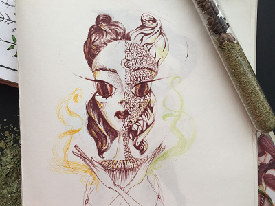 Witch #2 divided illustraiton sketch wicca witch witchcraft witchy