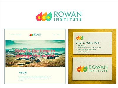 Rowan Institute Identity System branding branding designer business card ellipses flat design graphic design logo typography web design