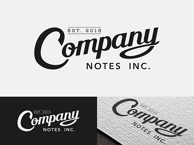 Company Notes Logo brand branding design illustration lettering logo type typography vector