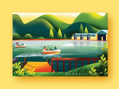 lake grain illustration art illustration design landscape nature illustration