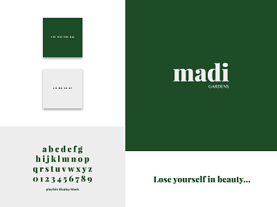 Madi Gardens Logo brand assets brand identity branding business company branding company logo design garden green icon identity system logo logo design logo mark modern nature professional