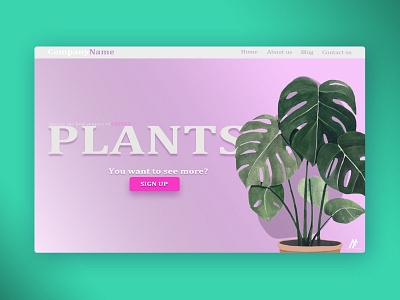 PLANTS WEBSITE CONCEPT - 2018 art branding design flat graphic art graphic arts illustration logo minimal modern oxygen plant plant illustration plant logo simple web website website banner website concept website creator