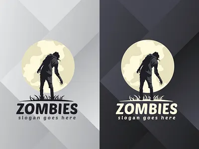 Zombie Logo brand branding creepy dead demon design devil ghost halloween horror human icon identity kill logo modern scary vector web zombie