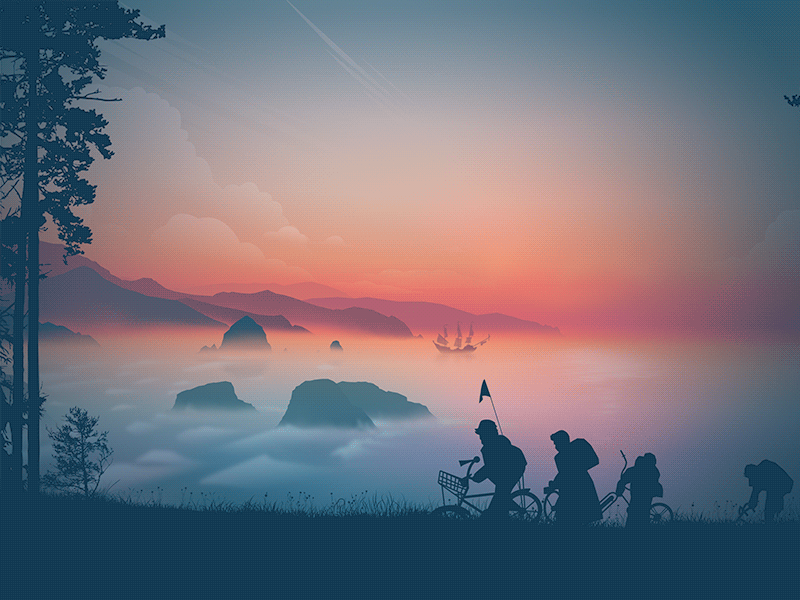 Goonies goonies gradient illustration landscape