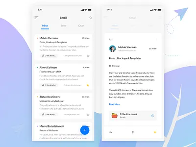 Mail App UI Concept app concept email inbox interface ios iphone x mobile practice ui ux