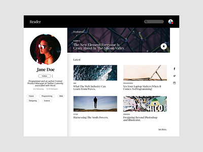 Reader: Author Page design landing page typography ui ui ux uiux uix user interface ux web design website