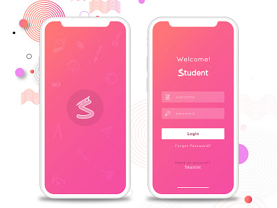 Student App Screens app college login splash student ux