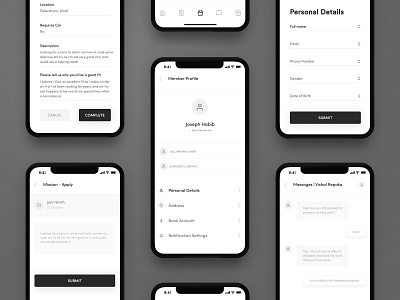 Hero Apps Wireframe - 03 app animation arts crafts health app health wellbeing heroes app high fidelity household tasks iphone x iphone x app minimal navigation bar outdoor adventures skills training wireframe app wireframe design