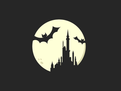 Hallowen Castle castle halloween illustration illustrator moon negative space