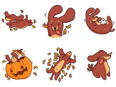 Dachshund 2d 2d vector adobe illustrator art cartoon character characterdesign cozy cute dachshund digital dog hannahdoodle illustration vector vectorart