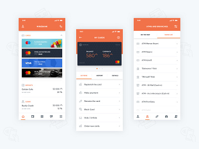 Online Banking UX/UI app azerbaijan baku bank banking branches card design finance flat interface ios minimal ui ux